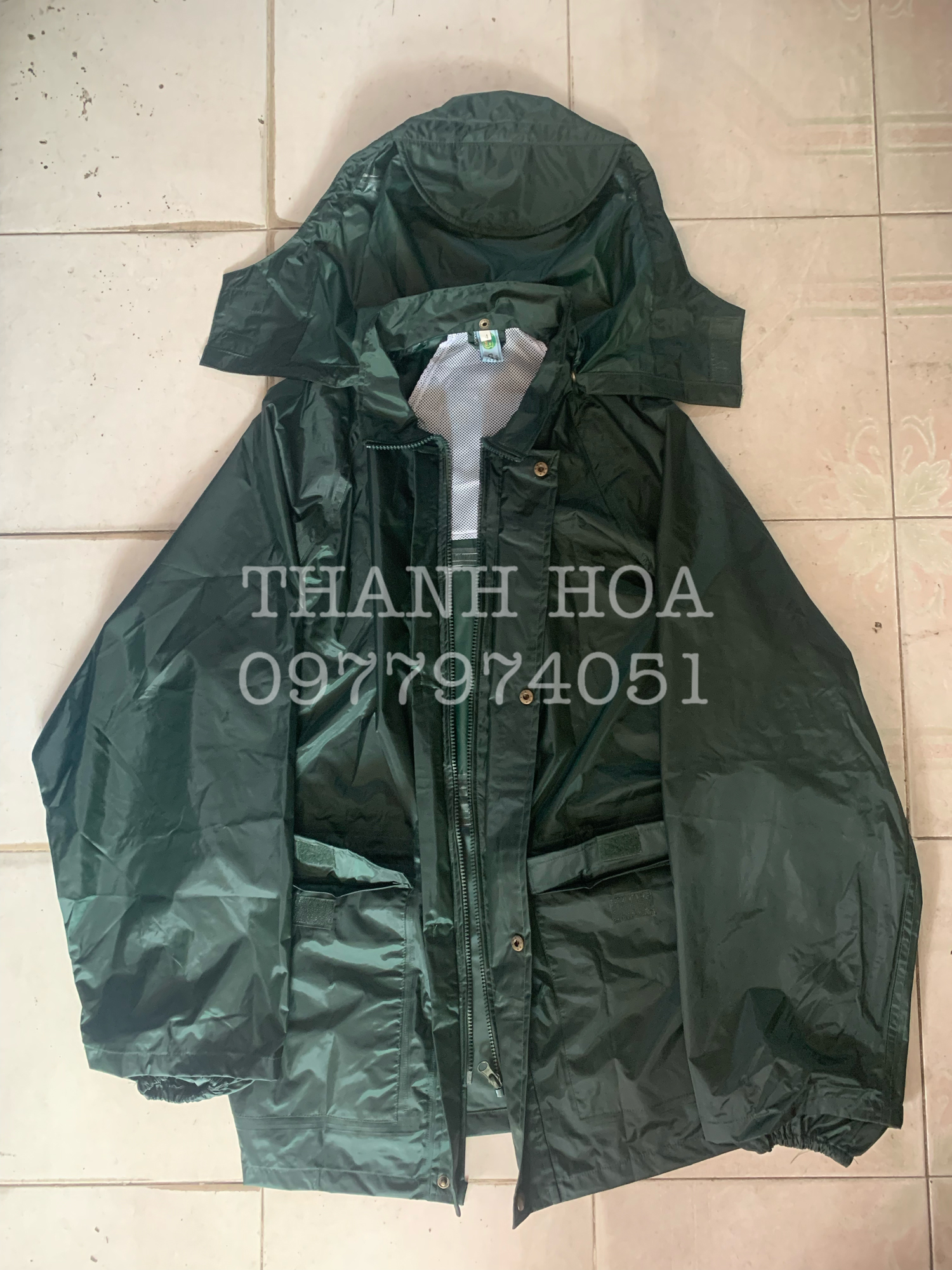 Áo mưa bộ màu xanh hàng chuẩn