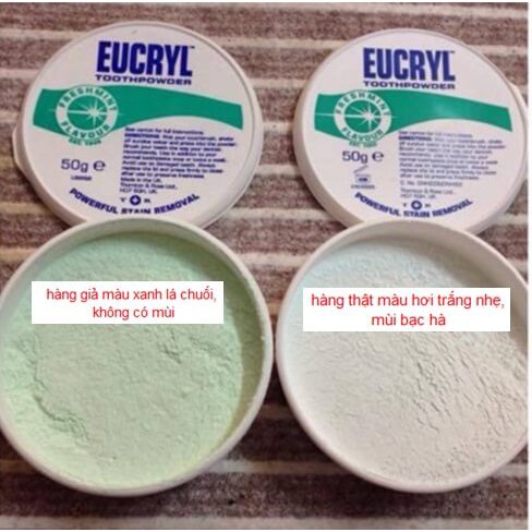 Combo Kem đánh răng Eucryl 62g + Bột tẩy trắng răng Eucryl 50g