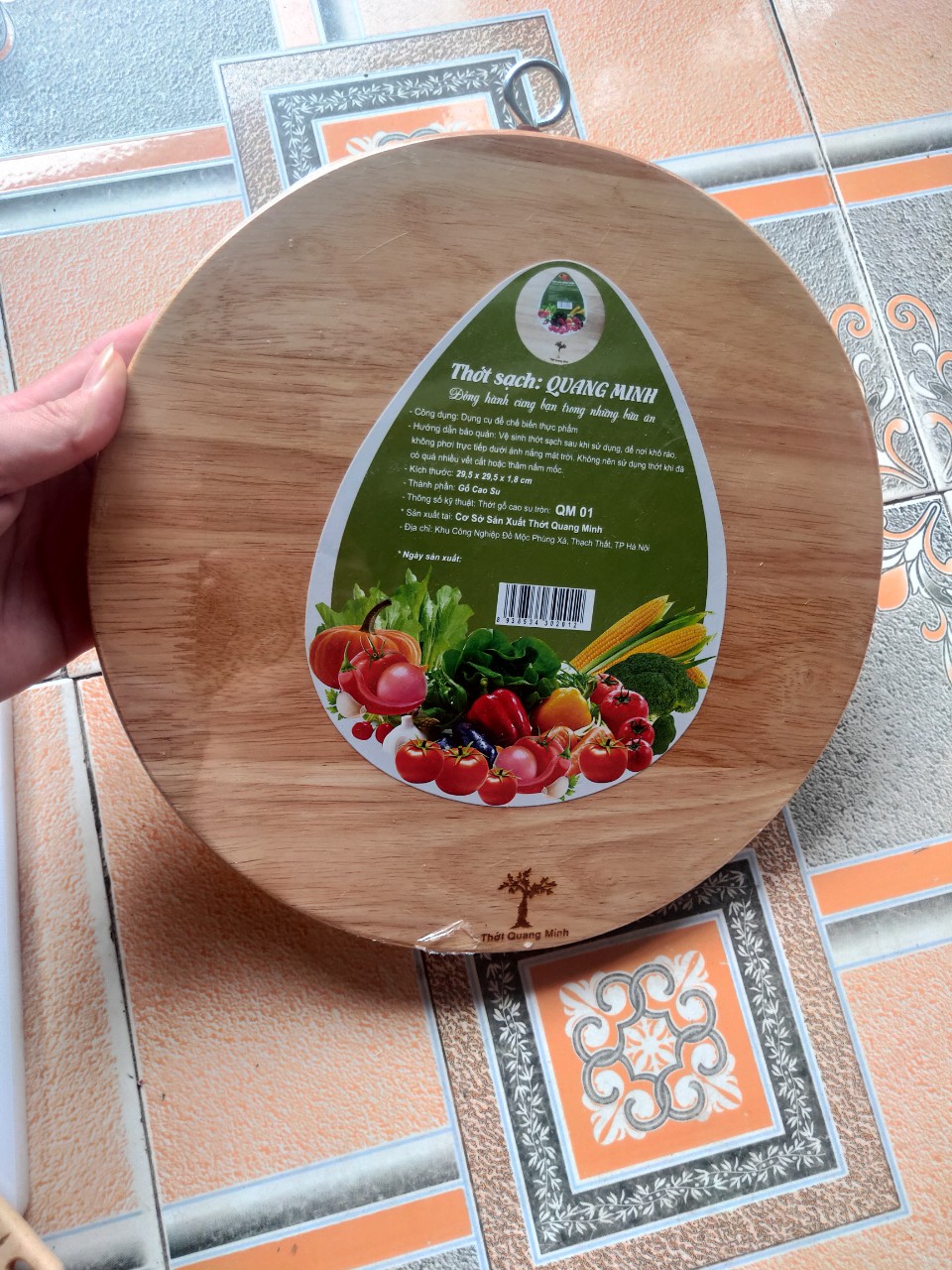 Thớt gỗ Cao su Tròn Size 30 cm