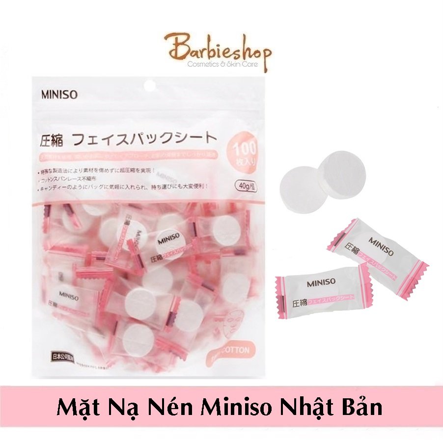 Mặt Nạ Giấy Nén Miniso 100 Viên Nhật Bản