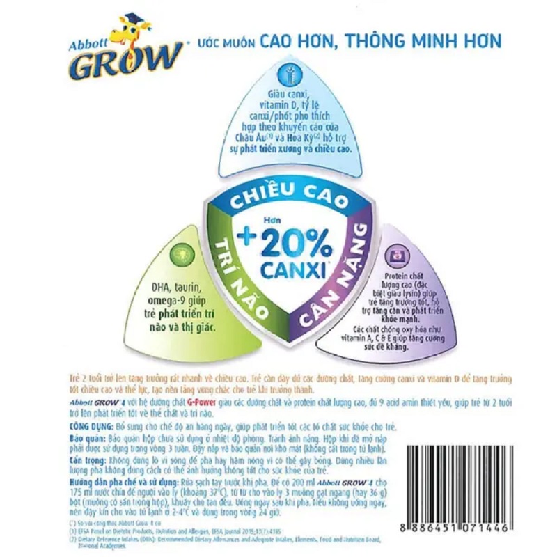Sữa bột Abbott Grow 3 900g (1-2 tuổi) Yokids Plaza