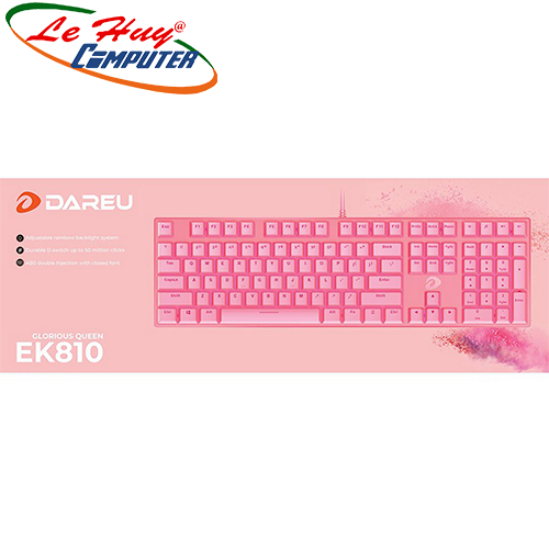 Bàn phím cơ Dareu EK810 Pink Multi-LED (Blue/Red/Brown Switch)
