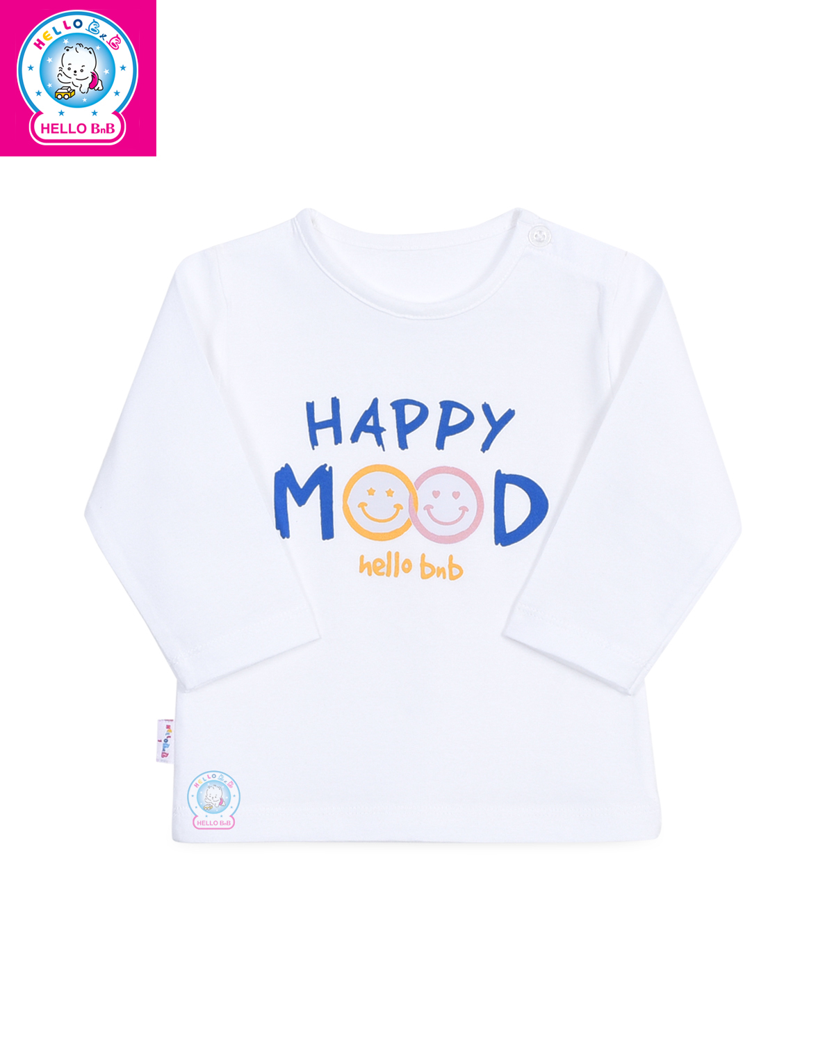 Áo nút vai trắng tay dài AL0013 (Hình in ngẫu nhiên) - HELLO BB