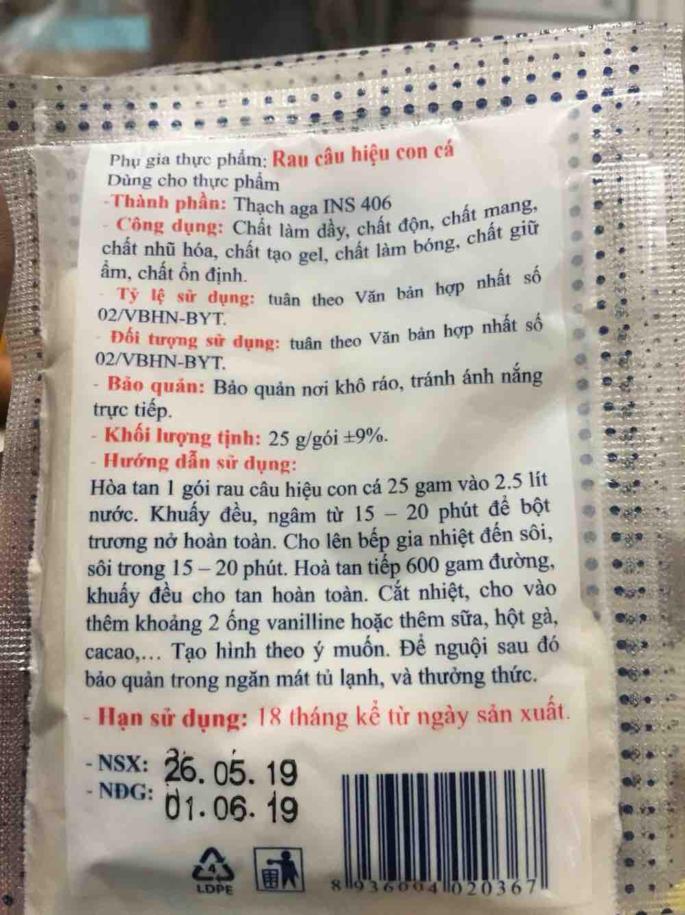 Bột rau câu con cá giòn Hiệp Long 25g