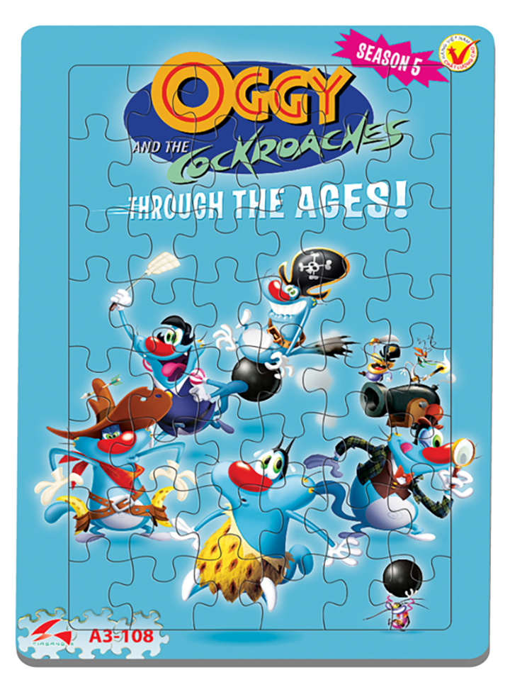 Tranh xếp hình kích thích trí não cho bé A3 - 48 mảnh Jigsaw Puzzle Tia Sáng - Oggy Season 5