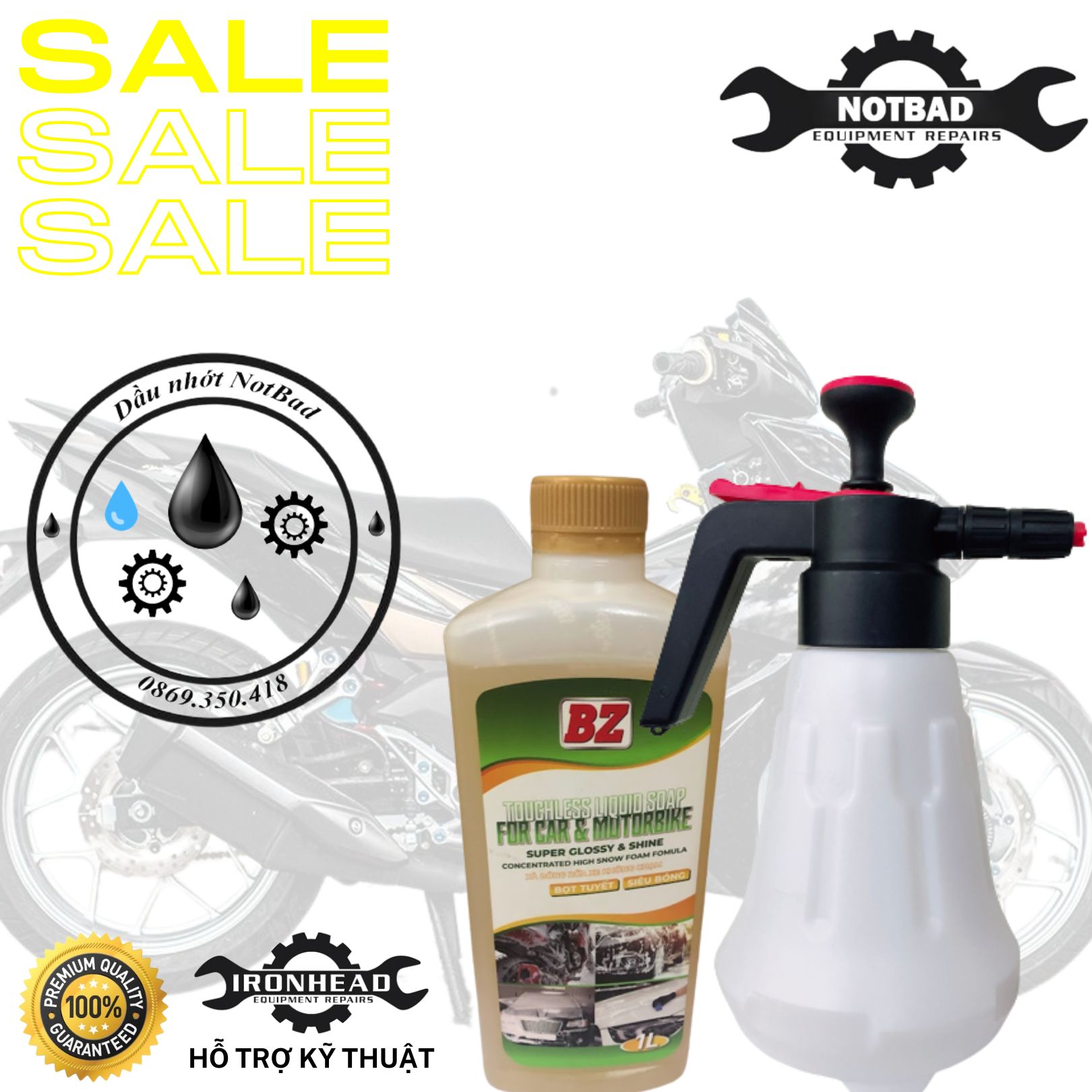 (COMBO)Nước rửa xe không chạm BZ +bình xịt bọt tuyết