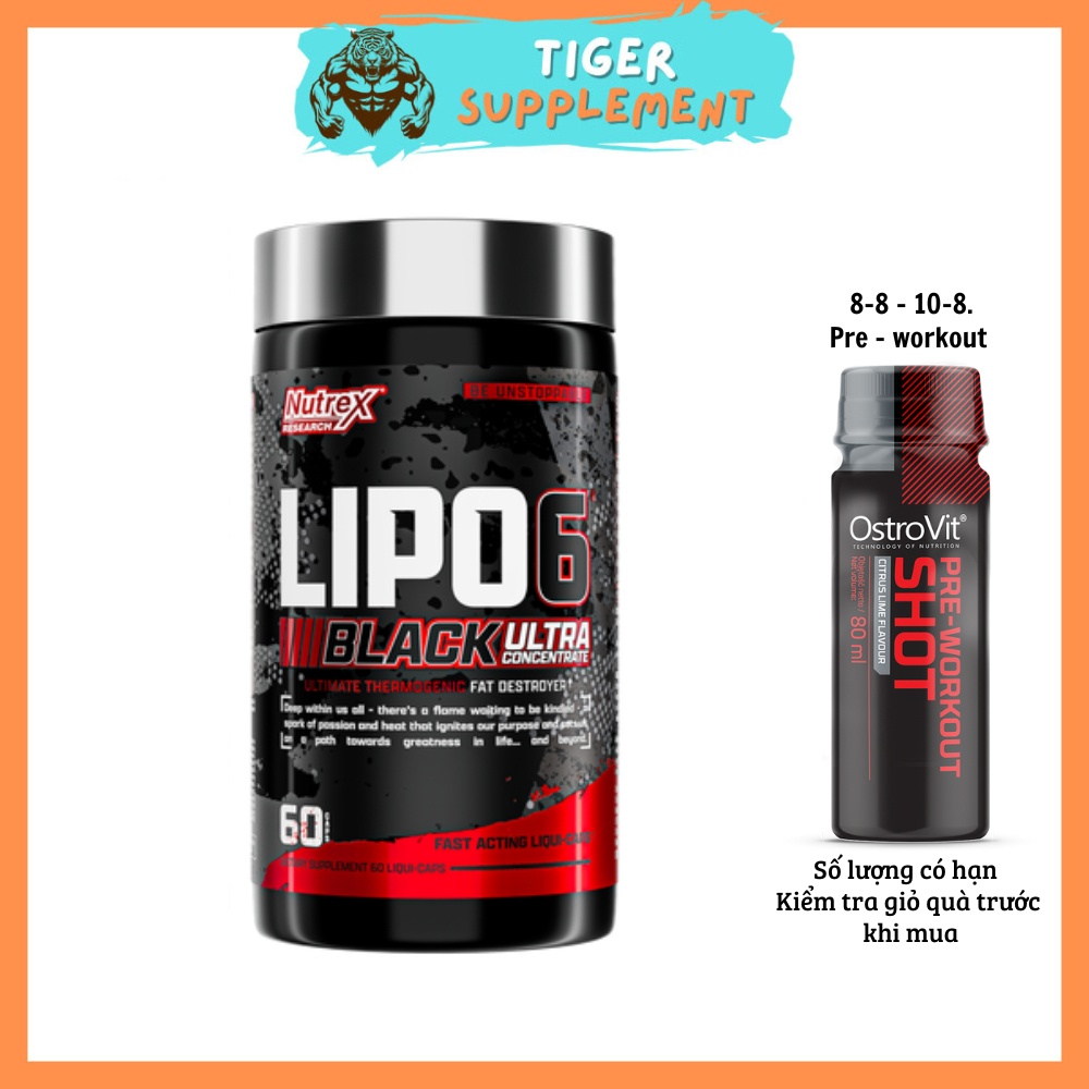 Lipo 6 Black (60 viên) Fat Burner giảm cân đốt mỡ của Nutrex