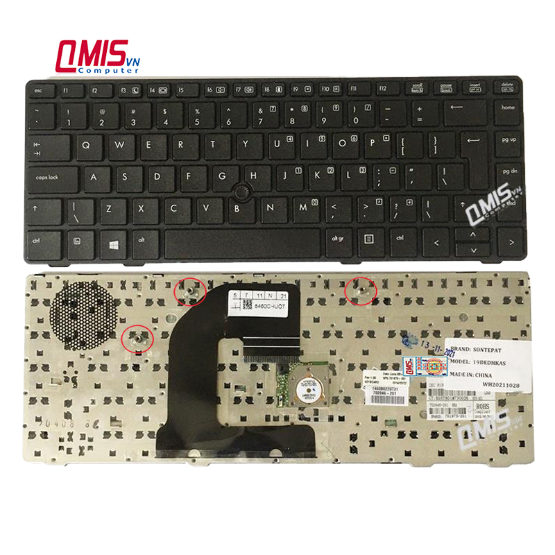 Bàn phím laptop HP ProBook 6460b 6465b 6470b, EliteBook 8460p 8470p 8460w 8470w – 8460/6460 - CÓ SẴN KHUNG