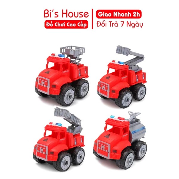 Bộ xe cứu hoả kèm bộ dụng cụ loại lớn cao cấp cho bé - đồ chơi Bi house