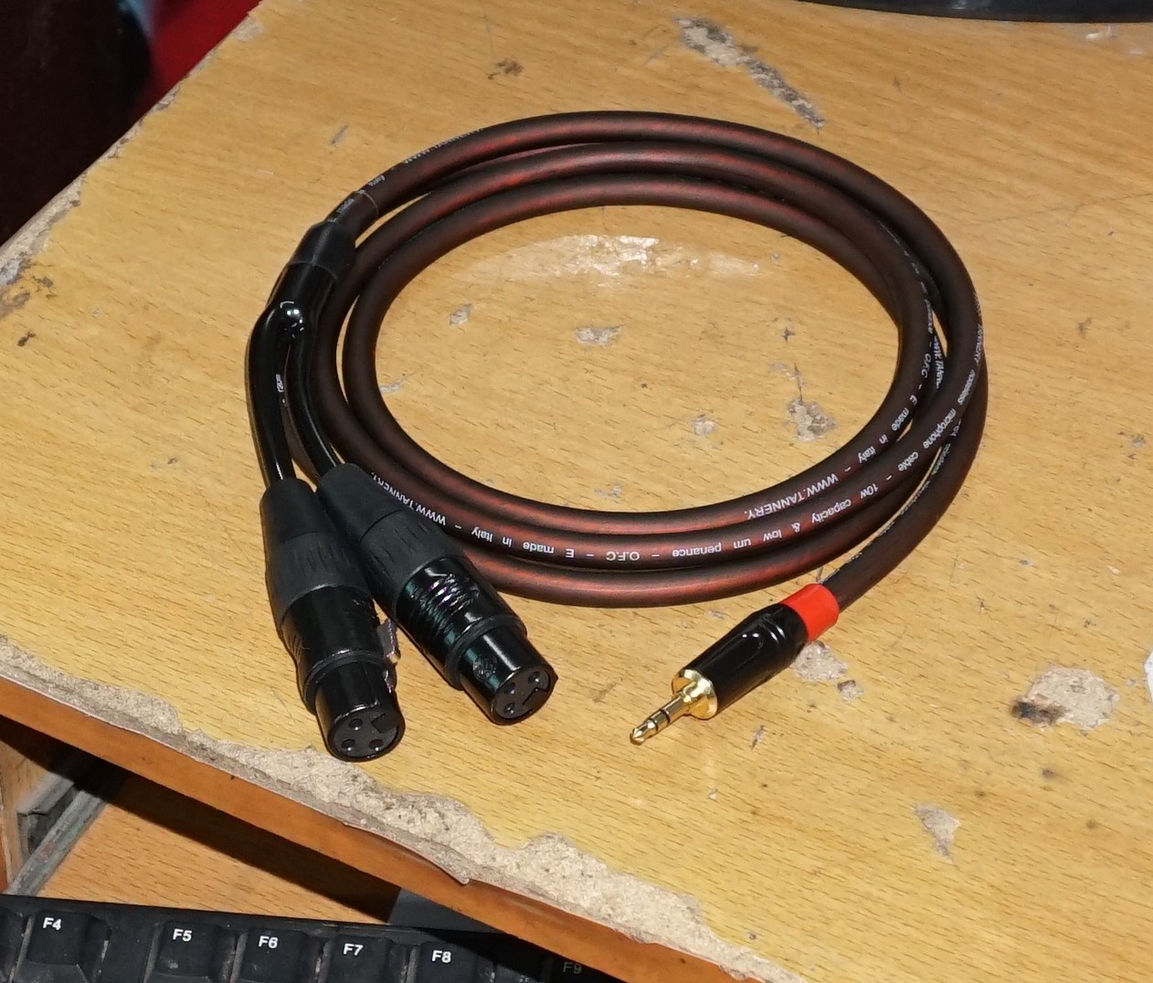 Dây 3.5 ra 2 canon cái dài 1m