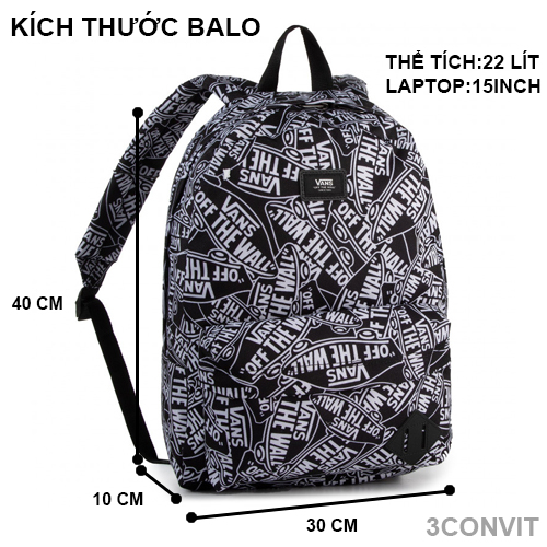 Balo laptop Vans Black&White