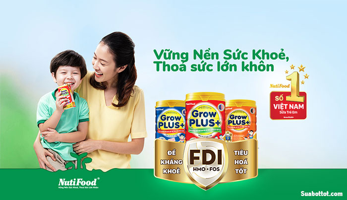 Sữa Bột Pha Sẵn Nutifood Grow plus+ Xanh 180ml ( Thùng 48 hộp )