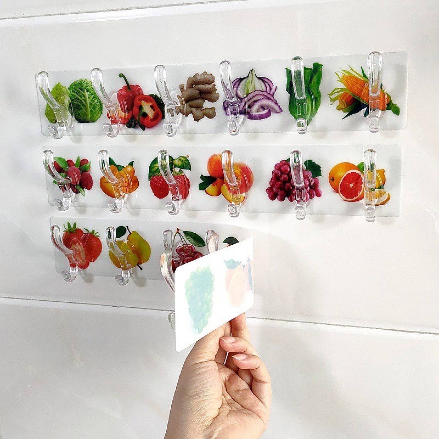 Thanh Treo Đồ Dán Tường 6 Móc 3D Siêu Dính ( NGUYÊN KHÔI 3D -6 MÓC)