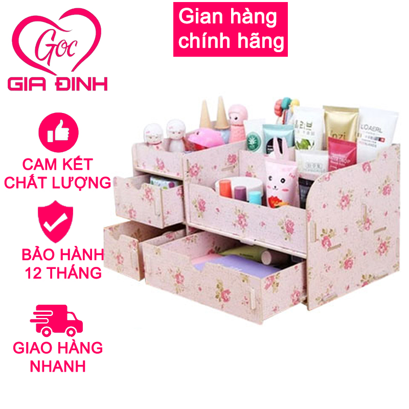Kệ đựng mỹ phẩm tầng (Họa tiết hoa)