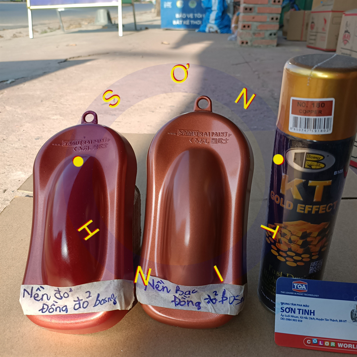 Sơn xịt nhũ vàng nhũ đồng đỏ Bosny 180