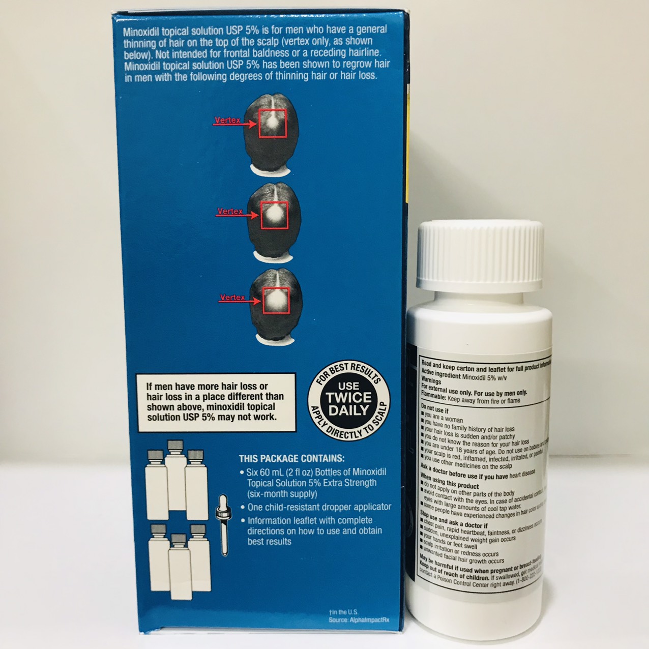 [Hộp 6 lọ] Dung dịch mọc Râu và Tóc hiệu quả Minoxidil 5% của Mỹ