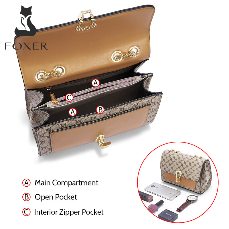FOXER Cross Body & Shoulder Bags Chain Bag Messenger Women's Bag all-match sling bag for women