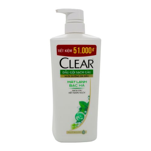 Dầu gội Clear mát lạnh bạc hà chai 650g