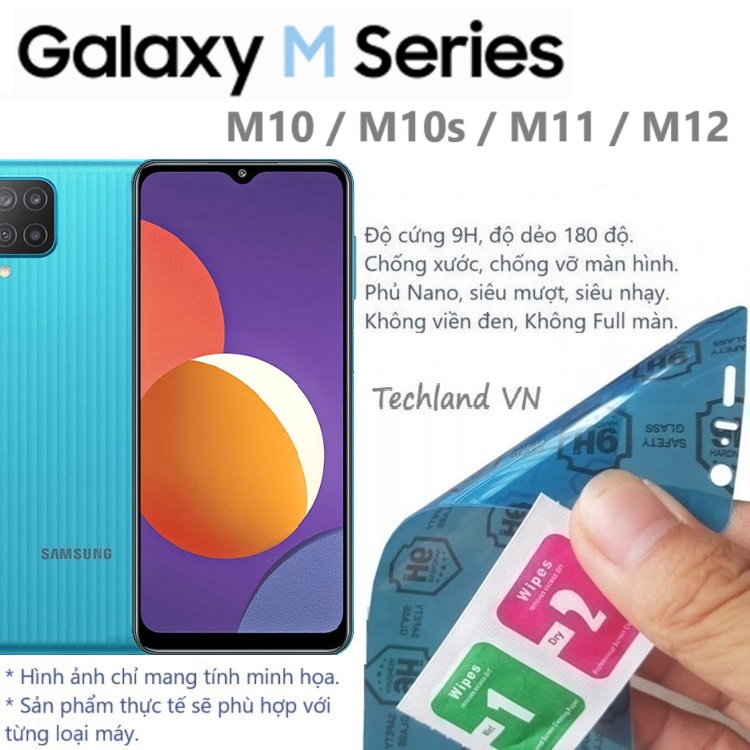 Cường Lực Phủ Nano Samsung M10 / M11 / M12 / M10s - Trong Suốt, Không Full Màn, Không Viền Đen