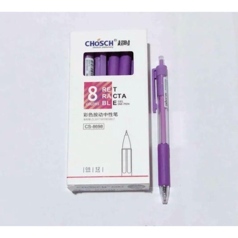 Hộp 12 cây Bút gel bấm Chosch,Cenvava