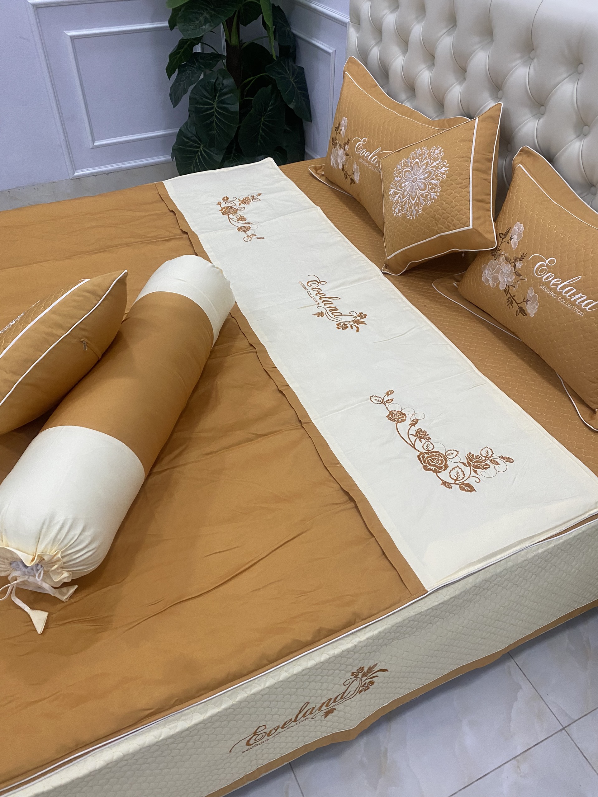 Bộ chăn ga cotton satin poly 7 món trần bông ( được chọn mẫu )