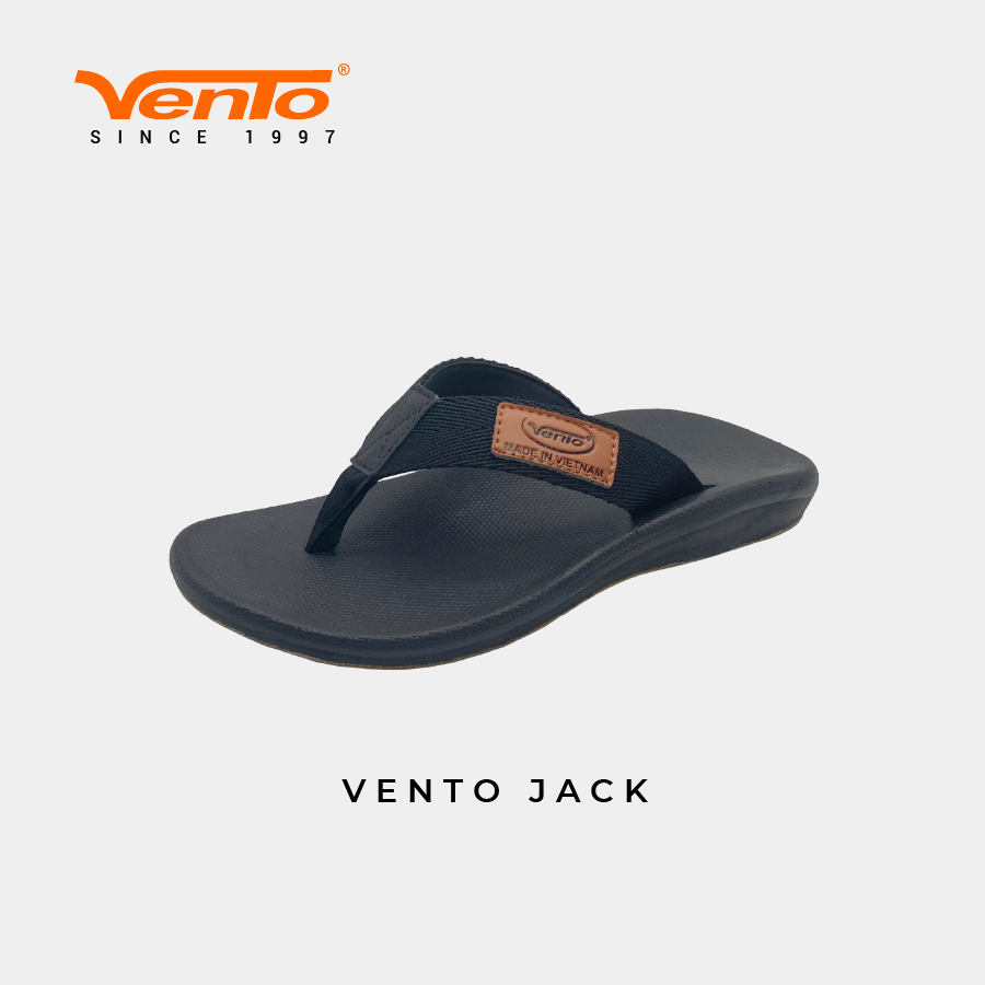 [VENTO CHÍNH HÃNG] [MẪU MỚI 2023] Dép SLIPPER VENTO JACK  màu Đen/Tro cho Nam[Full Size 39-44]