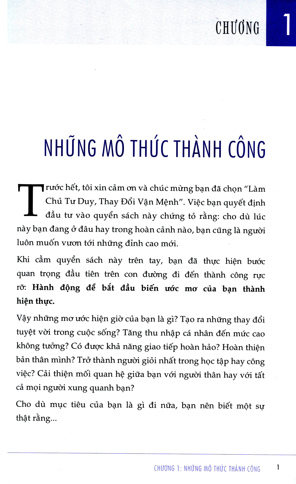 LÀM CHỦ TƯ DUY THAY ĐỔI VẬN MỆNH