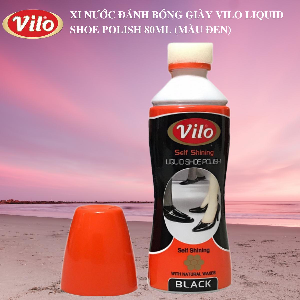 Combo 2 chai xi nước đánh giày Vilo liquid shoe polish 80ml (màu đen)