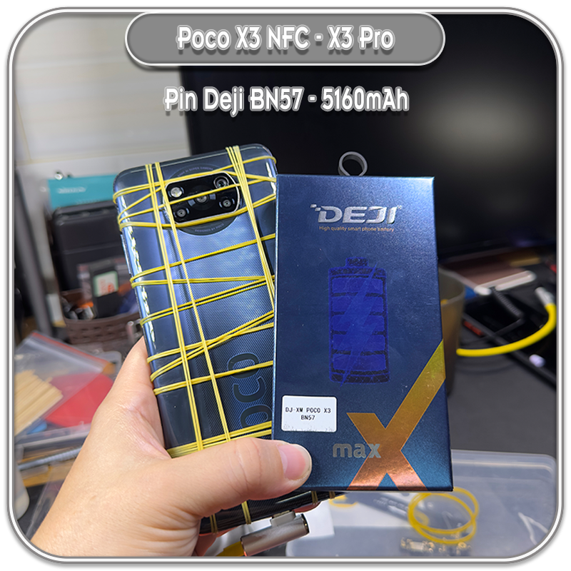 Thay pin cho poco x3 nfc - x3 pro, deji bn57 5160mah - hàng nhập khẩu