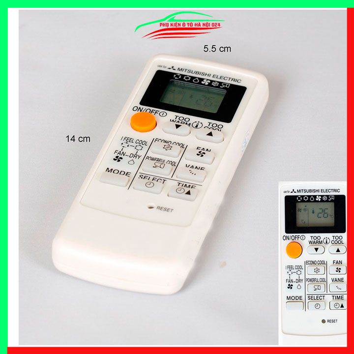 Điều khiển điều hoà Mitsubishi Electric mặt đen