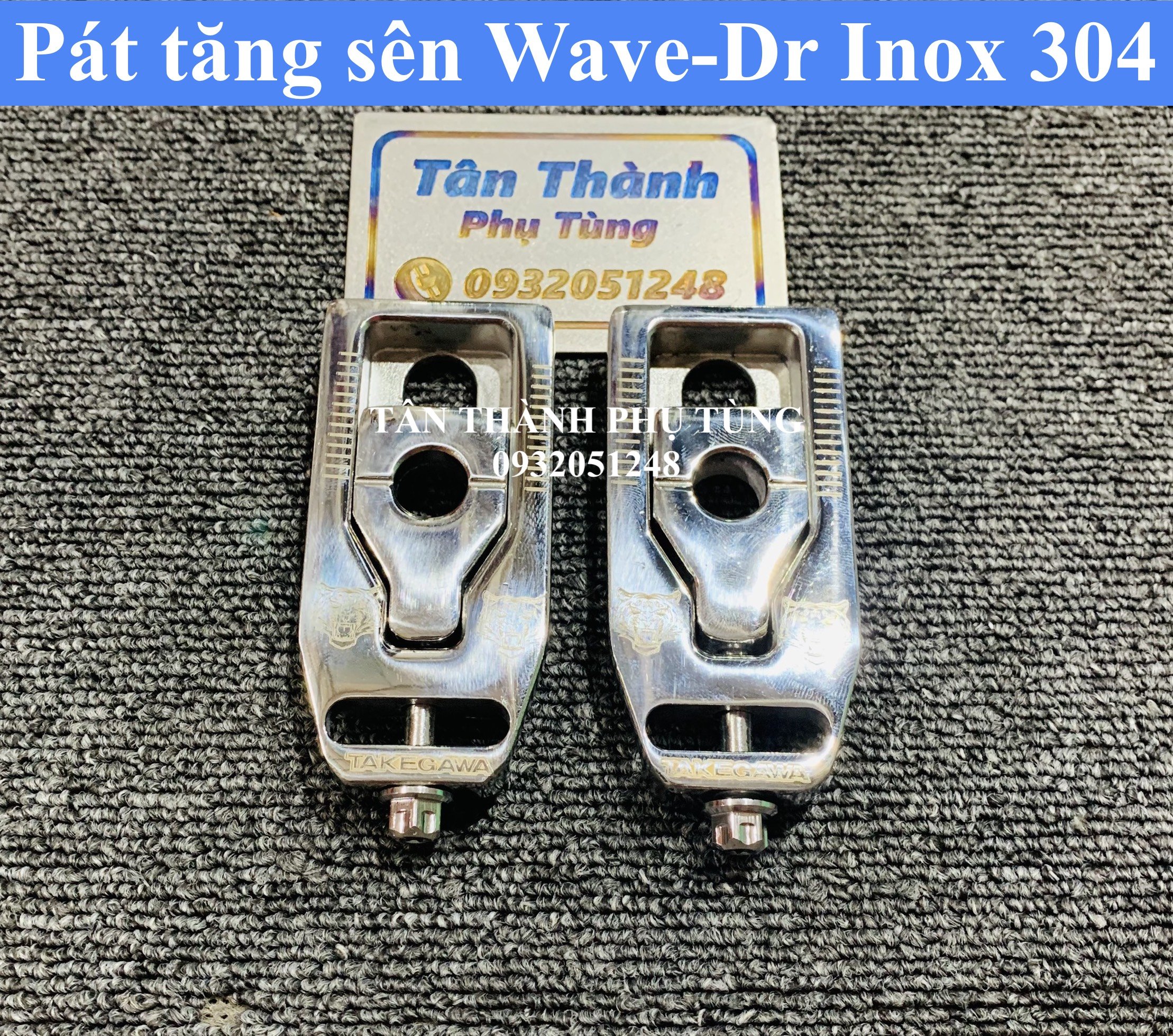 Pat tăng sên Wave Dream Inox 304 dày kèm 2 ốc Salaya