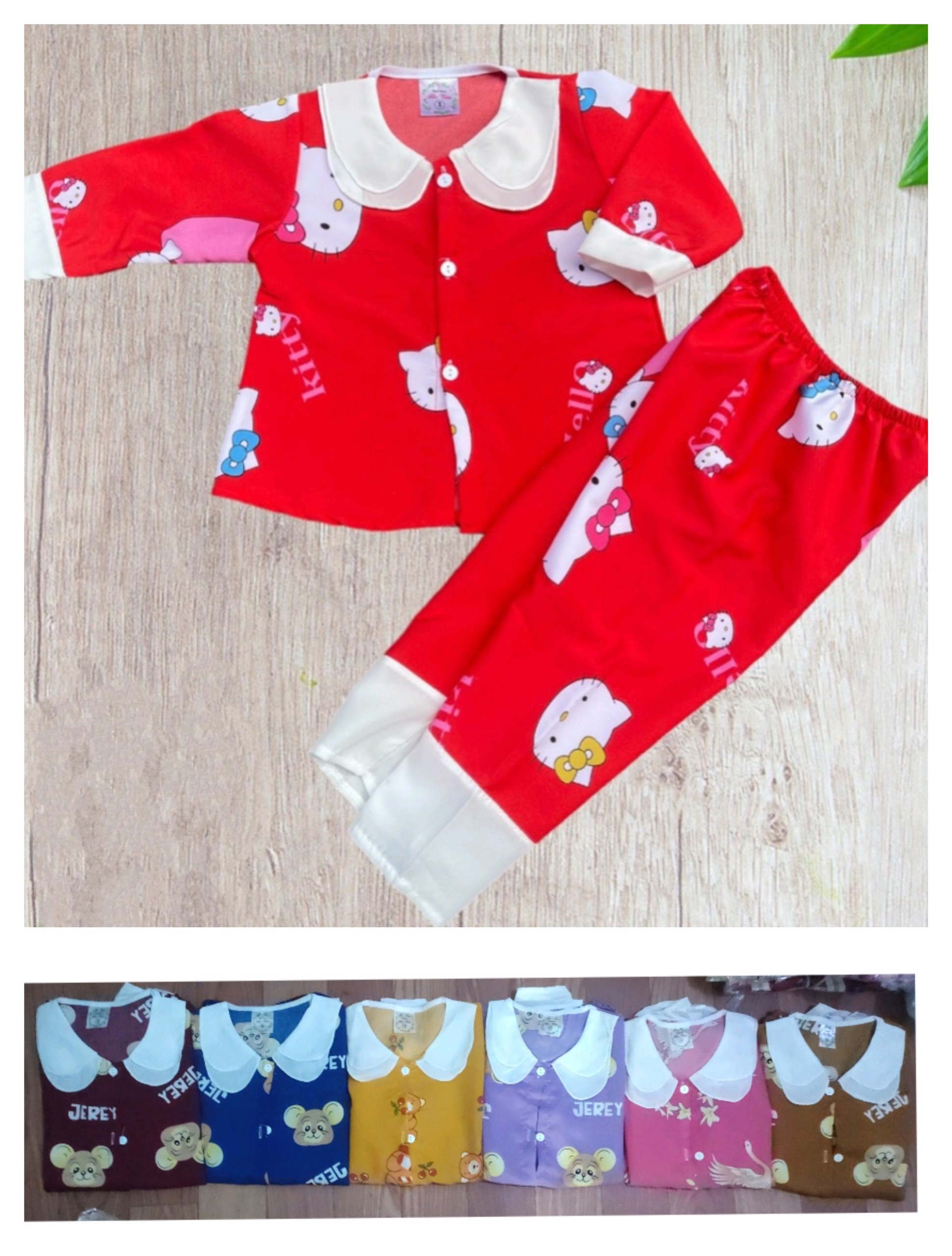 Bộ Pijama Lụa Tay Dài Bé (8-14kg) (giao màu ngẫu nhiên)