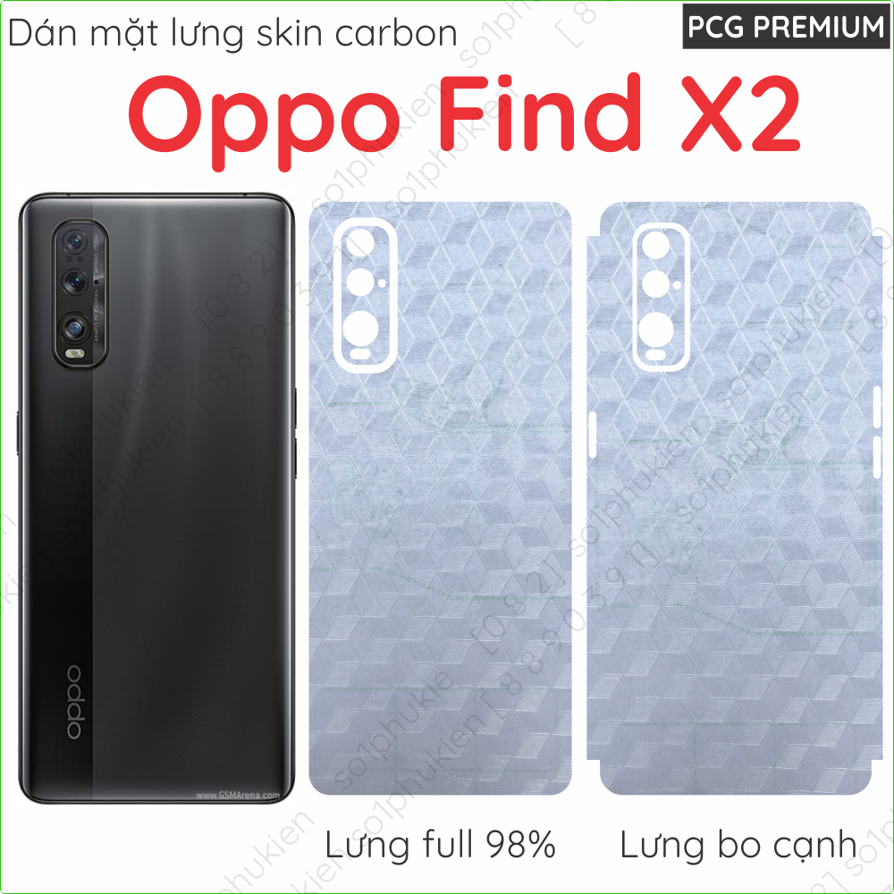 Miếng dán mặt lưng skin carbon Oppo Find X2/ Find X2 Pro