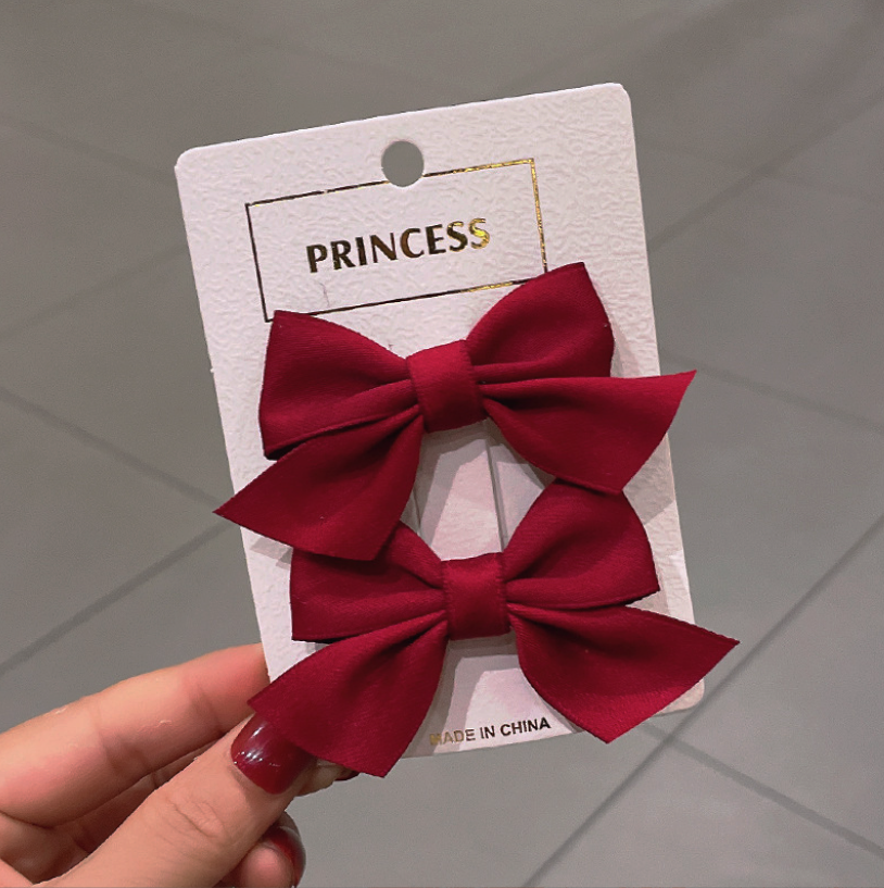 Set 2 clip hair bow for baby girls cute, clip hair style princess for girls-Beyou
