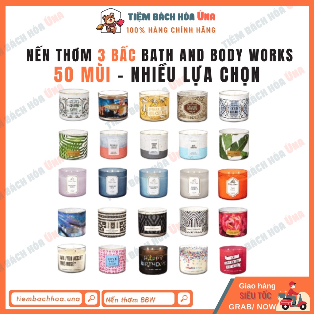 Nến thơm Bath and Body Works BBW Loại 3 bấc hàng Mỹ tiembachhoauna