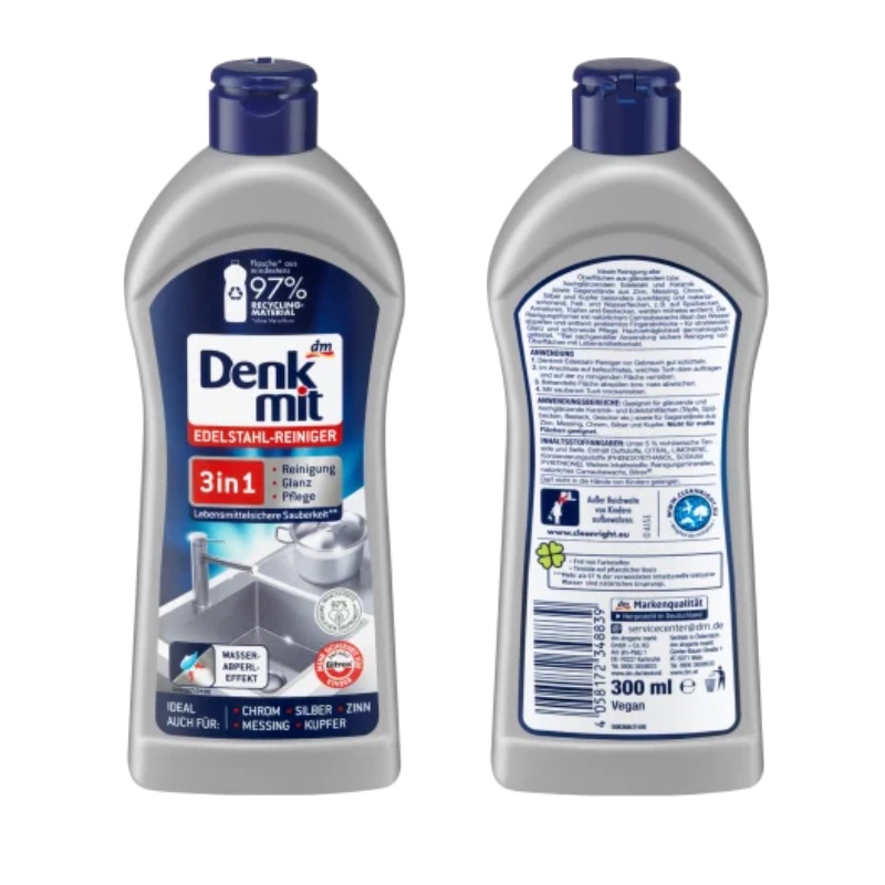 Dung dịch vệ sinh tẩy rửa inox DENKMIT 3 IN 1 Hàng nhập khẩu Đức
