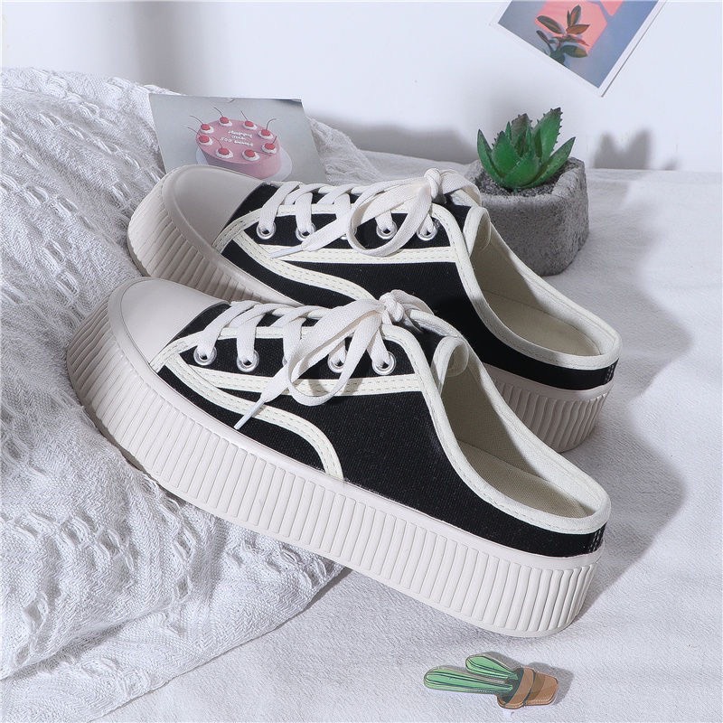 Giày sục nữ Hàng xịn CenlI 2 Màu đế xò kẻ xọc