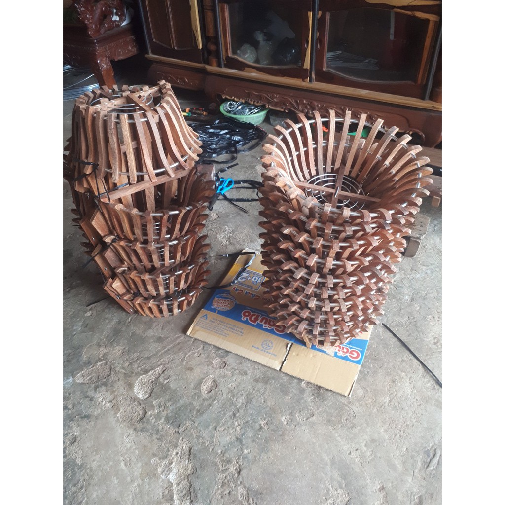 CHẬU LAN GỖ CĂM XE - SIZE 30CM - MẪU ĐÀI SEN