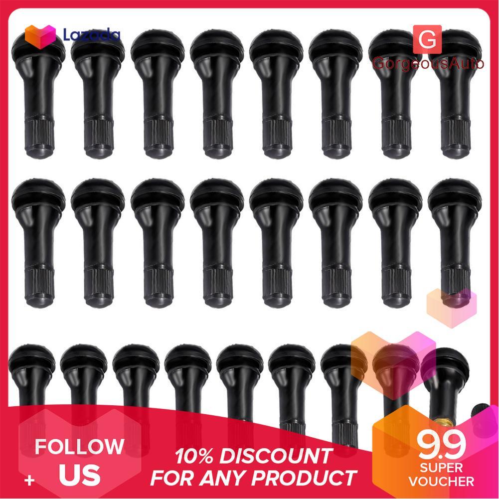 TR413 Snap-in Rubber Tubeless Tire Valve Stems for Car Motorcycle (25pcs)