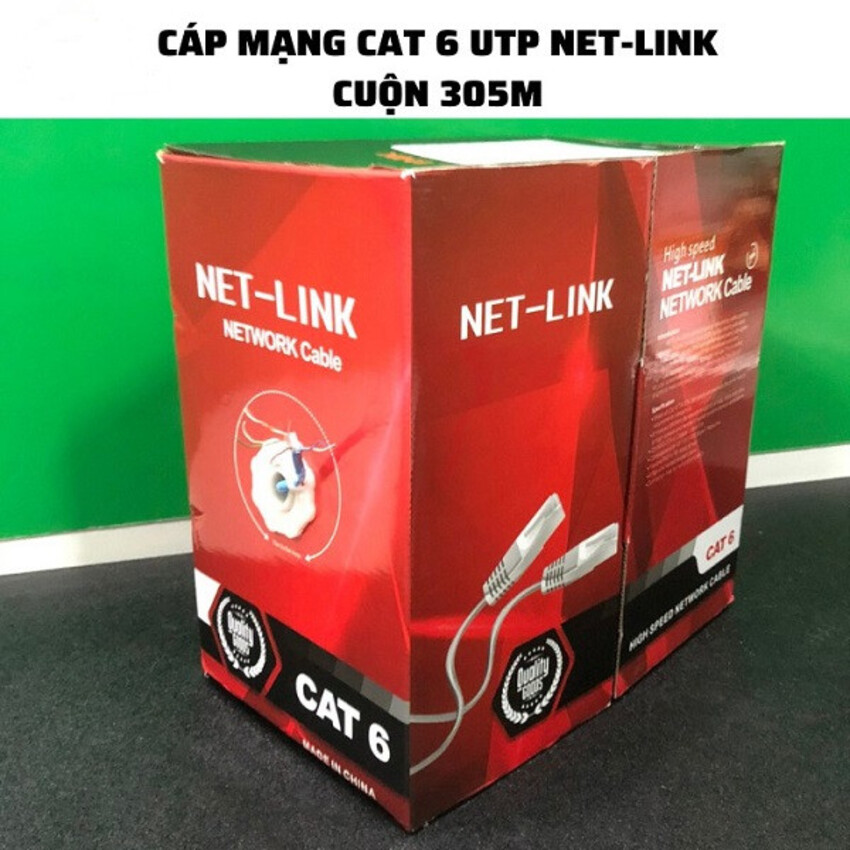 (HCM) Dây mạng Lan Cáp mạng CAT6 Netlink ( 1 Thùng dài 305M) Màu ngẫu nhiên