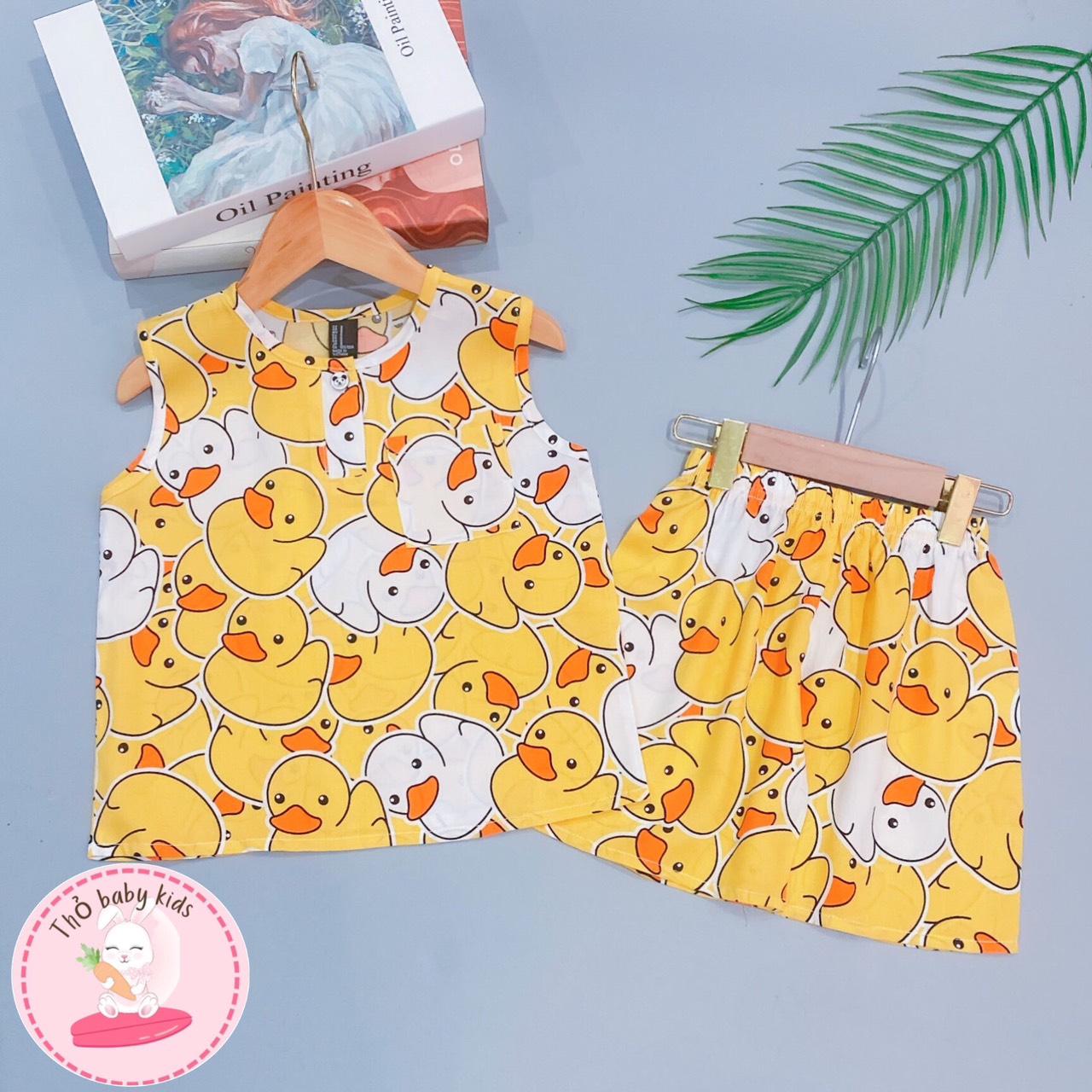 Bộ tole/lanh sát nách bé trai shop thỏ baby kids