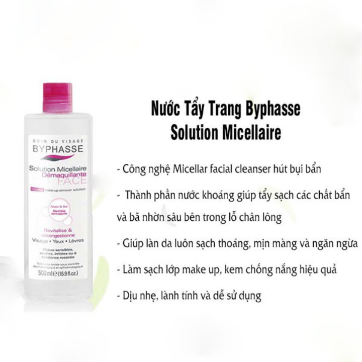 Nước Tẩy Trang Byphasse An Toàn Cho Mọi Loại Da (100ml-500ml)