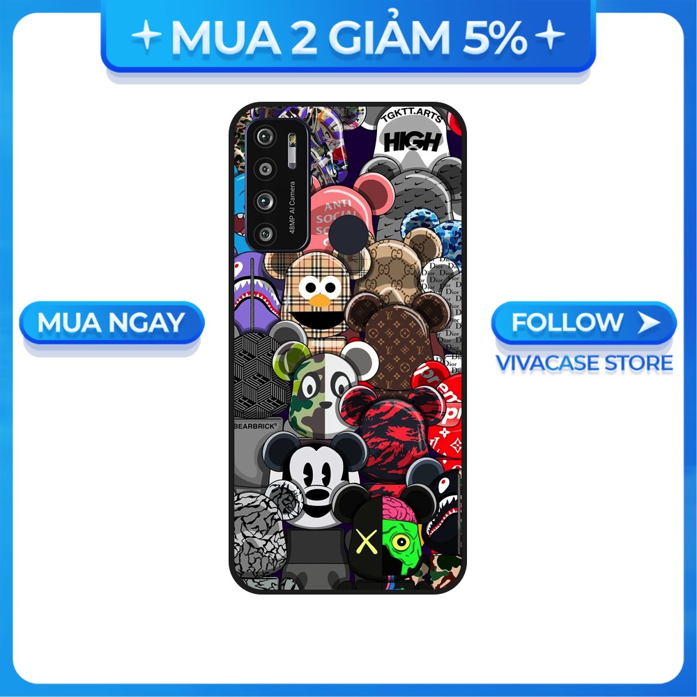 Ốp lưng vsmart joy 3/joy 4/active 3/bee 3/live/...dẻo đen hình kaws bst1