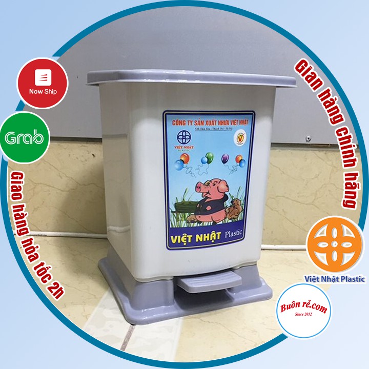 Thùng rác bật nắp Size Trung Nhựa Việt Nhật , Thùng đựng rác văn phòng, phòng bếp có nắp đậy -br 01251