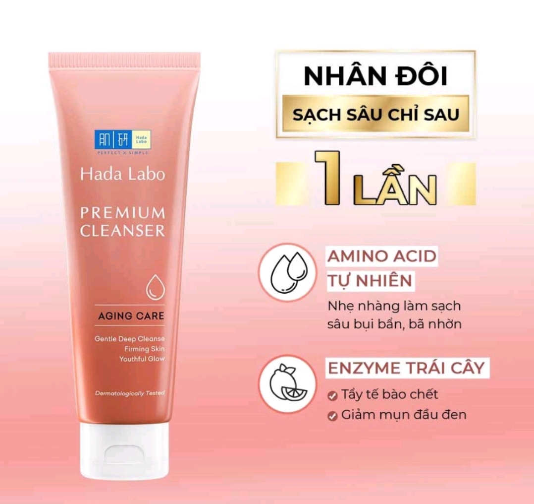 Sữa Rửa Mặt Hada Labo Chăm Sóc Da Cao Cấp  Premium 100g