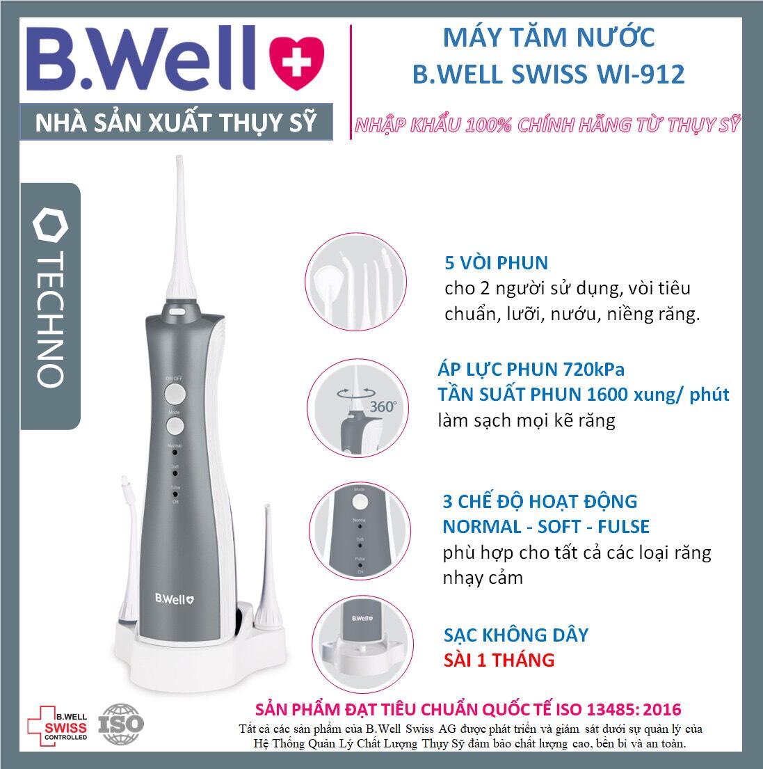 Máy Tăm Nước B.Well Swiss WI-912 ( 100% nhập khẩu từ Thụy Sĩ)