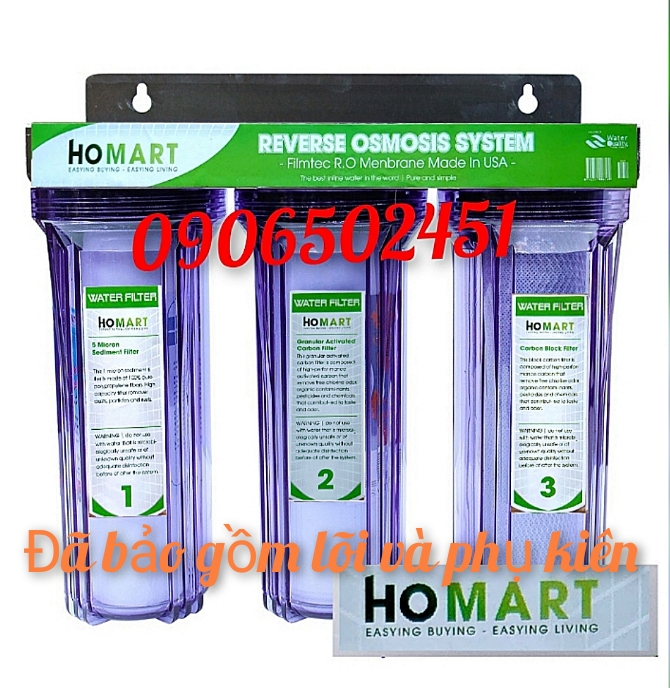 Bộ lọc nước sinh hoạt  gia đình - bộ lọc thô , lọc hồ cá, lọc ăn uống tắm rửa  ...3 cấp 10 Inch trong