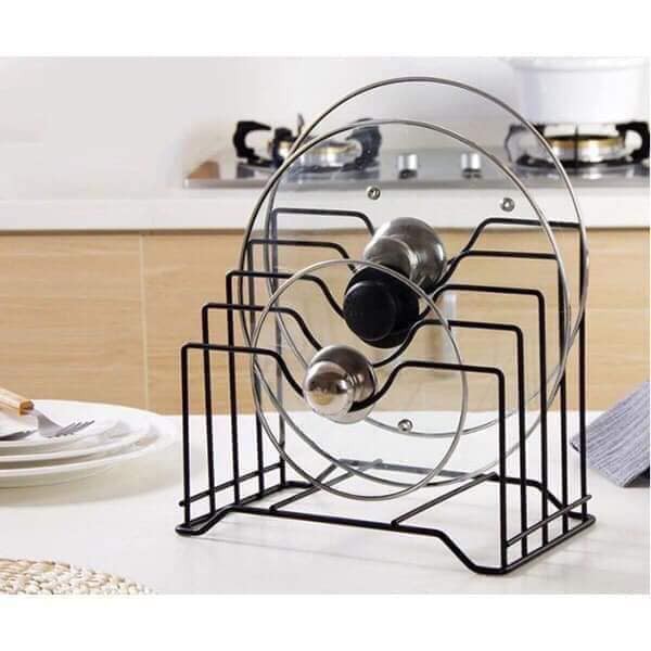 Giá để nắp xoong nồi,cài dao, thớt tiện lợi cho nhà bếp, Kệ gác dao bếp siêu tiện lợi 4 ngăn