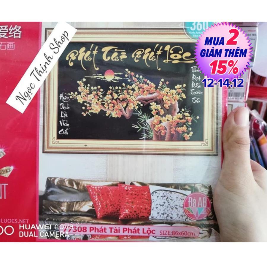 TRANH ĐÍNH ĐÁ PHÁT TÀI PHÁT LỘC-72087-  KÍCH THƯỚC 86X60 CM
