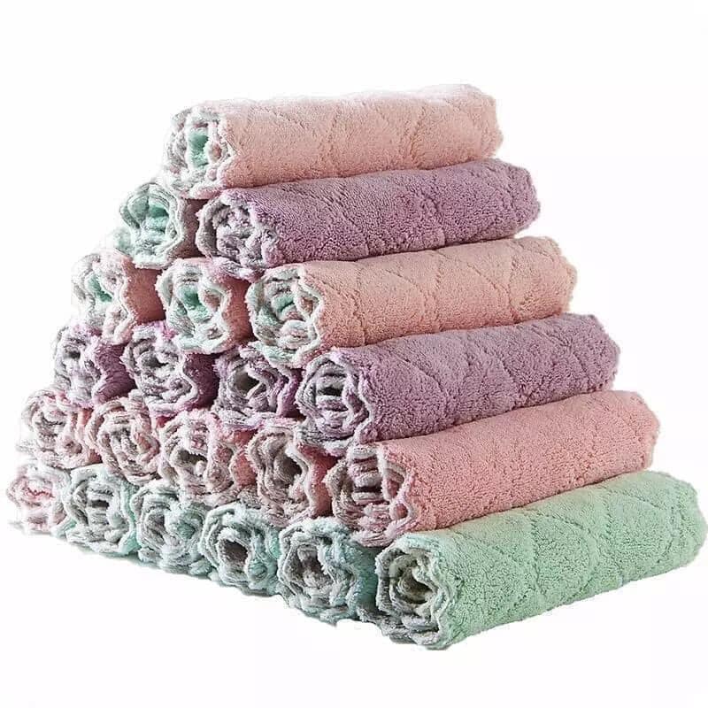 Sét 10 khăn lau 2 mặt đa năng siêu thấm hút